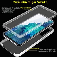 Casecool Samsung Galaxy S20 FE 360-stupňový priehľadný kryt, tenká celotelová ochrana, odolný proti poškriabaniu, tvrdý PC zadný kryt a mäkký TPU predný kryt, 6,5 palca 3