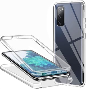 Casecool prozirna maska od 360 stupnjeva za Samsung Galaxy S20 FE, tanka potpuna zaštita, otporna na ogrebotine, tvrda PC stražnja strana i mekana TPU prednja strana, 6,5 inča