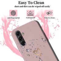 CaseLover silikónový kryt na Samsung Galaxy A14 5G/4G s remienkom a vzorom srdca - ružový 4