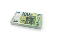 Cashbricks 100 ks hračkárskych eurobankoviek v hodnote 100 €, rekvizita, 75 % veľkosť, na film, fotenie, divadlo a dekoráciu 1