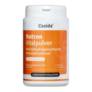Casida Natron Vital prah, jestiva soda bikarbona 300 g - za unutarnju primjenu, pečenje, čišćenje i kupke - bez aditiva, bez glutena