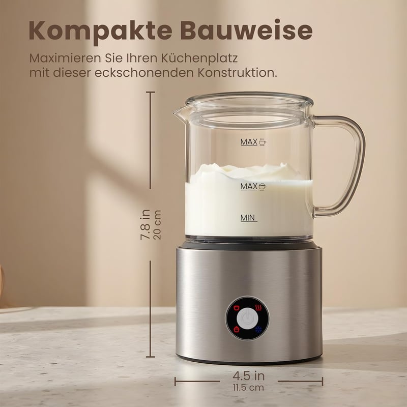 Casimhu 4 az 1-ben elektromos tejhabosító 500ml indukciós meleg hideg - Platinum Colour