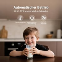 Casimhu elektrický napeňovač a ohrievač mlieka 4 v 1, 400 ml, sklenený, studená a teplá pena, na kávu, latte, cappuccino, biely 5