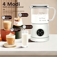 Casimhu elektrický napeňovač a ohrievač mlieka 4 v 1, 400 ml, sklenený, studená a teplá pena, na kávu, latte, cappuccino, biely 2