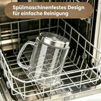 Casimhu električni pjenilica za mlijeko 4 u 1, indukcijska, 500 ml, hladno i toplo, automatska, periva u perilici posuđa, odvojiva staklena posuda za kavu i latte 6