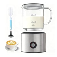 Casimhu električni pjenilica za mlijeko 4 u 1, indukcijska, 500 ml, hladno i toplo, automatska, periva u perilici posuđa, odvojiva staklena posuda za kavu i latte 1