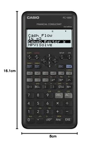 Finančná kalkulačka Casio FC-100V-2 Second Edition, čierna, 16,1 x 8 cm, FC-100V-2-W-ET 3