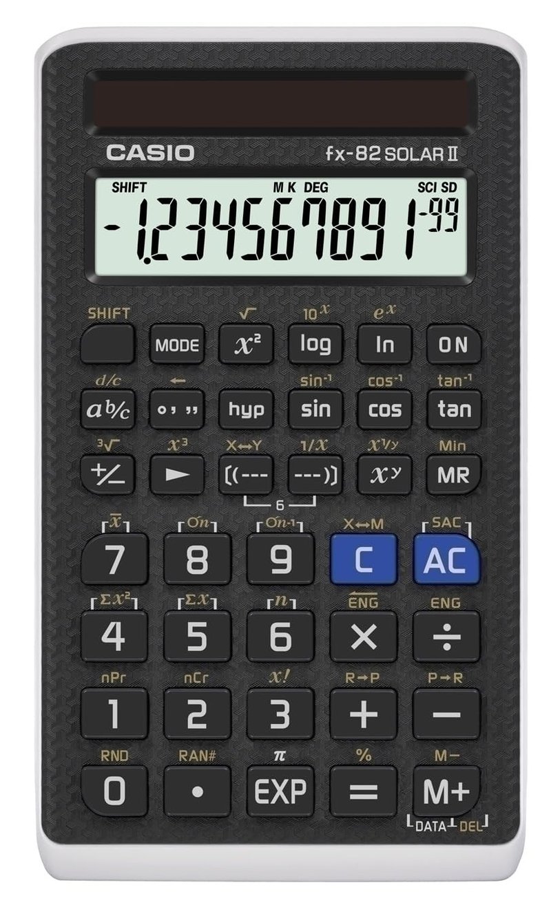 Školská kalkulačka Casio FX-82SOLARII – 10+2 miestny displej, solárne napájanie