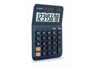 Stolná kalkulačka Casio MS-8E, 8-miestna, s funkciou prevodu mien, solárne/batériové napájanie – strieborná 6