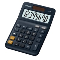 Stolná kalkulačka Casio MS-8E, 8-miestna, s funkciou prevodu mien, solárne/batériové napájanie – strieborná 1