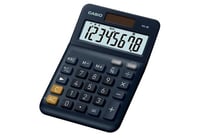 Stolná kalkulačka Casio MS-8E, 8-miestna, s funkciou prevodu mien, solárne/batériové napájanie – strieborná 4