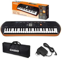 Mini klávesy CASIO SA-76, 44 kláves, 8 hlasov, čierno-oranžové, vrátane prepravnej tašky a napájacieho zdroja 2
