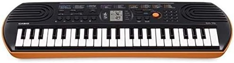 CASIO SA-76 Mini Billentyűzet 44 Gomb 8 Hang Fekete Narancs Szállítótáskával Tápegység