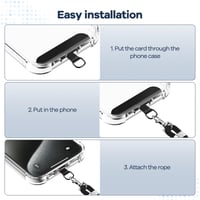Șnur universal pentru telefon Caslord cu 2 patch-uri adezive negre – Suport pentru telefon mobil 6