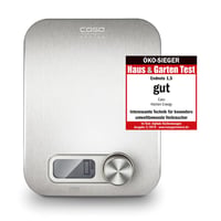 Cântar de bucătărie Caso 3265, oțel inoxidabil, energie cinetică fără baterii, capacitate 5 kg, precizie 1 g, câștigător al testelor 1