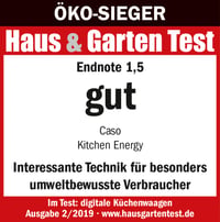 Cântar de bucătărie Caso 3265, oțel inoxidabil, energie cinetică fără baterii, capacitate 5 kg, precizie 1 g, câștigător al testelor 4