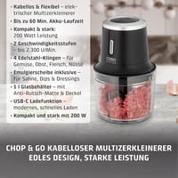 CASO Chop & Go Vezeték Nélküli Elektromos Aprító, 1L Üveg Tartály, 2300 RPM, USB-C Töltés 3