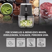 CASO Chop & Go Vezeték Nélküli Elektromos Aprító, 1L Üveg Tartály, 2300 RPM, USB-C Töltés 5