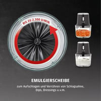 CASO Chop & Go Vezeték Nélküli Elektromos Aprító, 1L Üveg Tartály, 2300 RPM, USB-C Töltés 6