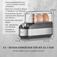 CASO E3 Tojásfőző Automata Puha-Kemény Szabályozással Rozsdamentes Acél 2