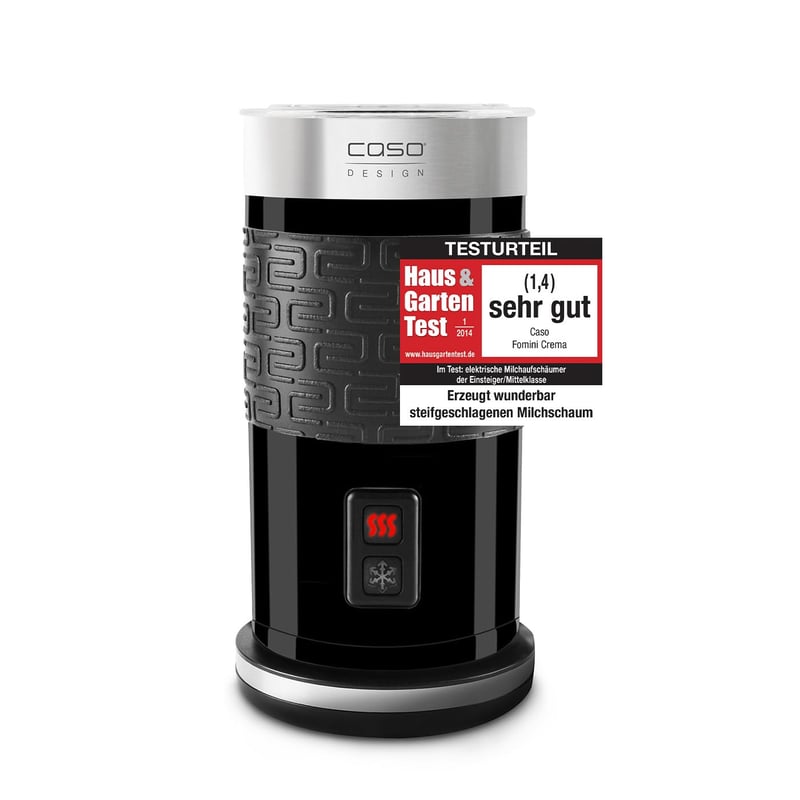 Aparat automat pentru spumarea laptelui Caso Fomini Crema Design – pentru spumă de lapte rece și caldă, preparare Latte Macchiato și cacao, 435 W, negru