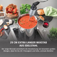 Ponorný mixér CASO HB 2400 Pro XL s príslušenstvom, miešanie, mixovanie, šľahanie, pyré, 29 cm nerezová noha, 24 000 ot./min. 4