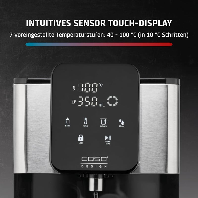 CASO HW 1660 Turbo Forró Vízadagoló 4L Tartály 2600W Gyors Melegítés 40-100°C