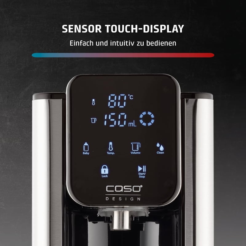 CASO HW660 Turbo Forró Vízadagoló 2600W, 40-100°C, Energiatakarékos Rozsdamentes Acél