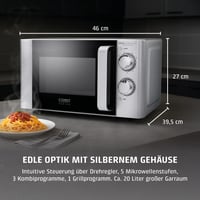 Mikrovlnná rúra Caso MG 20 Ecostyle Ceramic Design s grilom, 20 litrov, keramické dno, dvojúrovňové pečenie, úsporná prevádzka 4