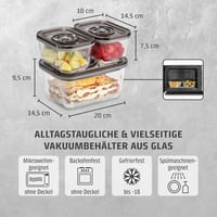CASO Vacu OneTouch Eco kézi vákuumozó szett 3 üveg tárolóedénnyel - fekete 3