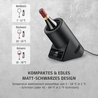 Chladič na fľaše Caso VinoCase Black – 5–18 °C, max. priemer 9 cm 3