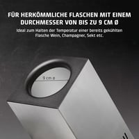 CASO WineCase One Inox rozsdamentes borhűtő 1 palackhoz 5-18°C hőmérséklet szabályozás 5