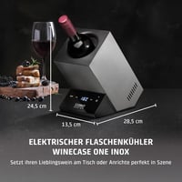 CASO WineCase One Inox rozsdamentes borhűtő 1 palackhoz 5-18°C hőmérséklet szabályozás 3