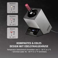 CASO WineCase One Inox rozsdamentes borhűtő 1 palackhoz 5-18°C hőmérséklet szabályozás 4
