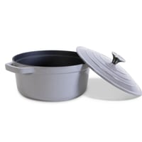 CASPER SOBCZYK Lijevani lonac 24 cm - 4 litre emajlirani lonac s poklopcem, za sve vrste štednjaka, pogodan za pećnicu, sivi 1