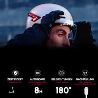 CASR Glow LED cyklistická a kolobežková prilba pre dospelých – krémová farba, veľkosť M – so štítom, smerovkami, USB-C nabíjaním a odnímateľnými chráničmi uší 8