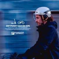 CASR Glow LED cyklistická a kolobežková prilba pre dospelých – krémová farba, veľkosť M – so štítom, smerovkami, USB-C nabíjaním a odnímateľnými chráničmi uší 6