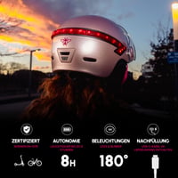 Cască CASR Glow LED pentru Bicicletă și Trotinetă pentru Adulți - Roz, mărimea M 9