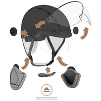 CASR Style prilba na bicykel a kolobežku pre dospelých, so šiltom, odnímateľnými chráničmi uší, vetraním, nastaviteľná – sivá, veľkosť L 6