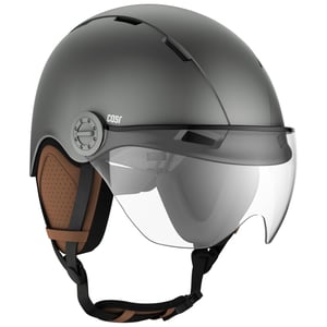 Cască pentru bicicletă și trotinetă CASR Style pentru adulți, cu vizieră, protecție pentru urechi detașabilă, ventilată, reglabilă - Gri, mărimea L