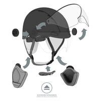 CASR Style cyklistická prilba so štítom a odnímateľnými chráničmi uší, mestská prilba pre dospelých na e-bike, kolobežku a skateboard, odvetraná, nastaviteľná, veľkosť L 7