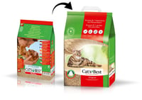 Podstielka pre mačky Cat's Best Öko Plus – 20 l / 8,6 kg, prírodná hrudkujúca podstielka na báze dreva pre mačky 3