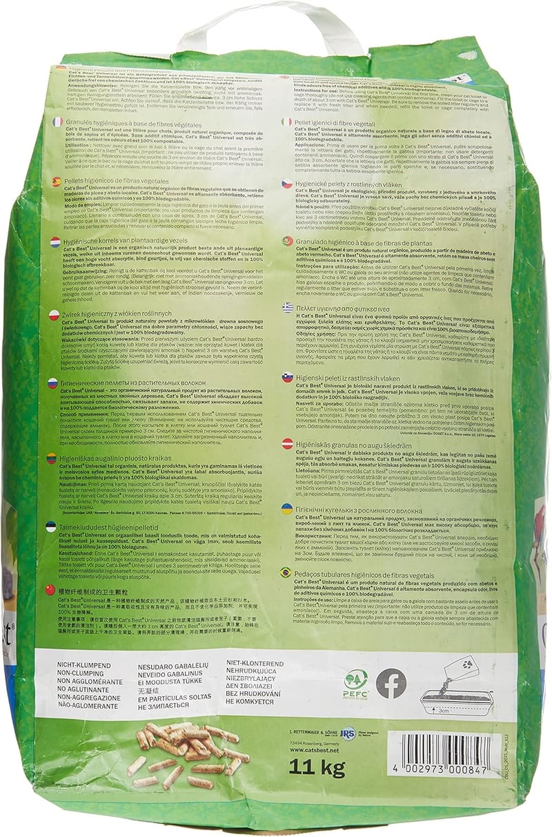Cat's Best Univerzális Macskatoalett 20L Alom - 11 kg (Confezione da 1)