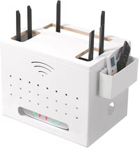 Catekro WiFi Router Polc Fehér - Összecsukható Tárolódoboz, Elegáns Szobadekoráció 1