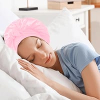 Catelves selyem éjszakai hajsapka hosszú hajhoz, állítható sávval – rózsaszín 6