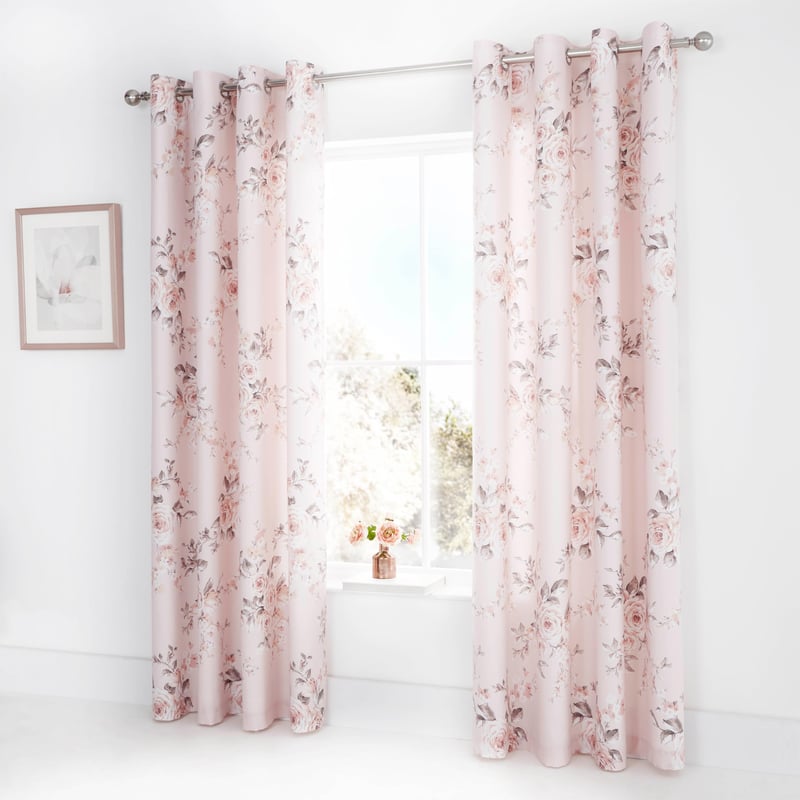 Cuvioasă de pat Catherine Lansfield Canterbury – Model cu flori roz pal, 168 x 183 cm
