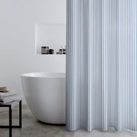 Sprchový záves Catherine Lansfield Timeless Stripe modrý 180x180 cm s pruhovaným vzorom, dekorácia do kúpeľne 2