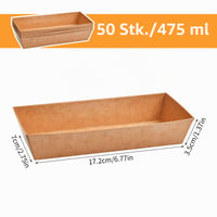Catime 50 ks hnedé papierové misky, snack misky z kraftového papiera, tácky na párty na chipsy, šaláty, sushi, 17,2 x 7 x 3,5 cm 3