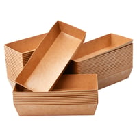 Catime 50 ks hnedé papierové misky, snack misky z kraftového papiera, tácky na párty na chipsy, šaláty, sushi, 17,2 x 7 x 3,5 cm 1