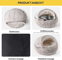 CATISM Puha Macskaagy 50cm Kényelmes Kisállat Ágy Mosható Meleg Fekvőhely 4
